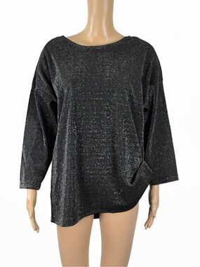 Vintage 80s Album by Kenzo Japan Metallic Grey Top